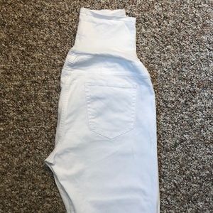 Gap Maternity Size 30r White Cuffed Cropped Jeans